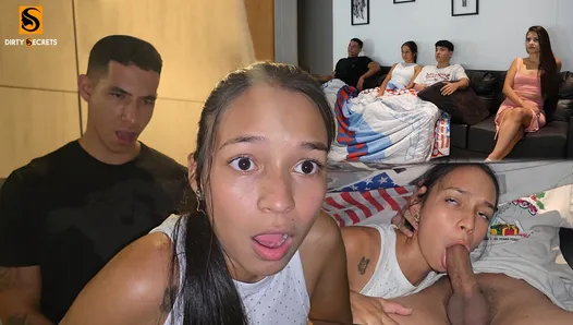 kocam üvey oğlumun kız arkadaşını sikerek beni aldattı