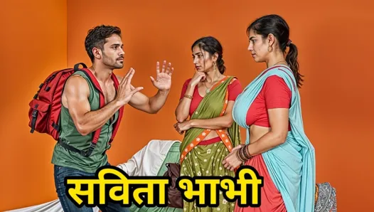 desi Hint savita bhabhi ve piya bhabhi sikildi ile yabancı adam