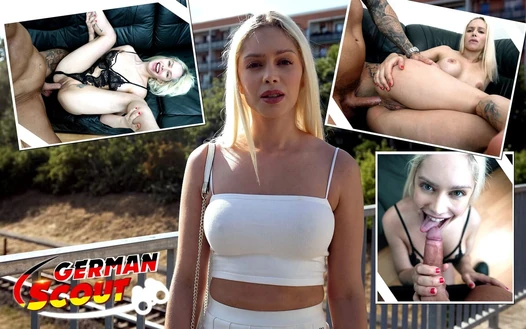 Alman İzci - Pick up Casting'de Büyük Klitoris Sarışın Kız Vivian Lola için ilk Anal Seks